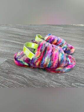 UGG unisex-child fluff yeah slipper-multi color, 6 big kid